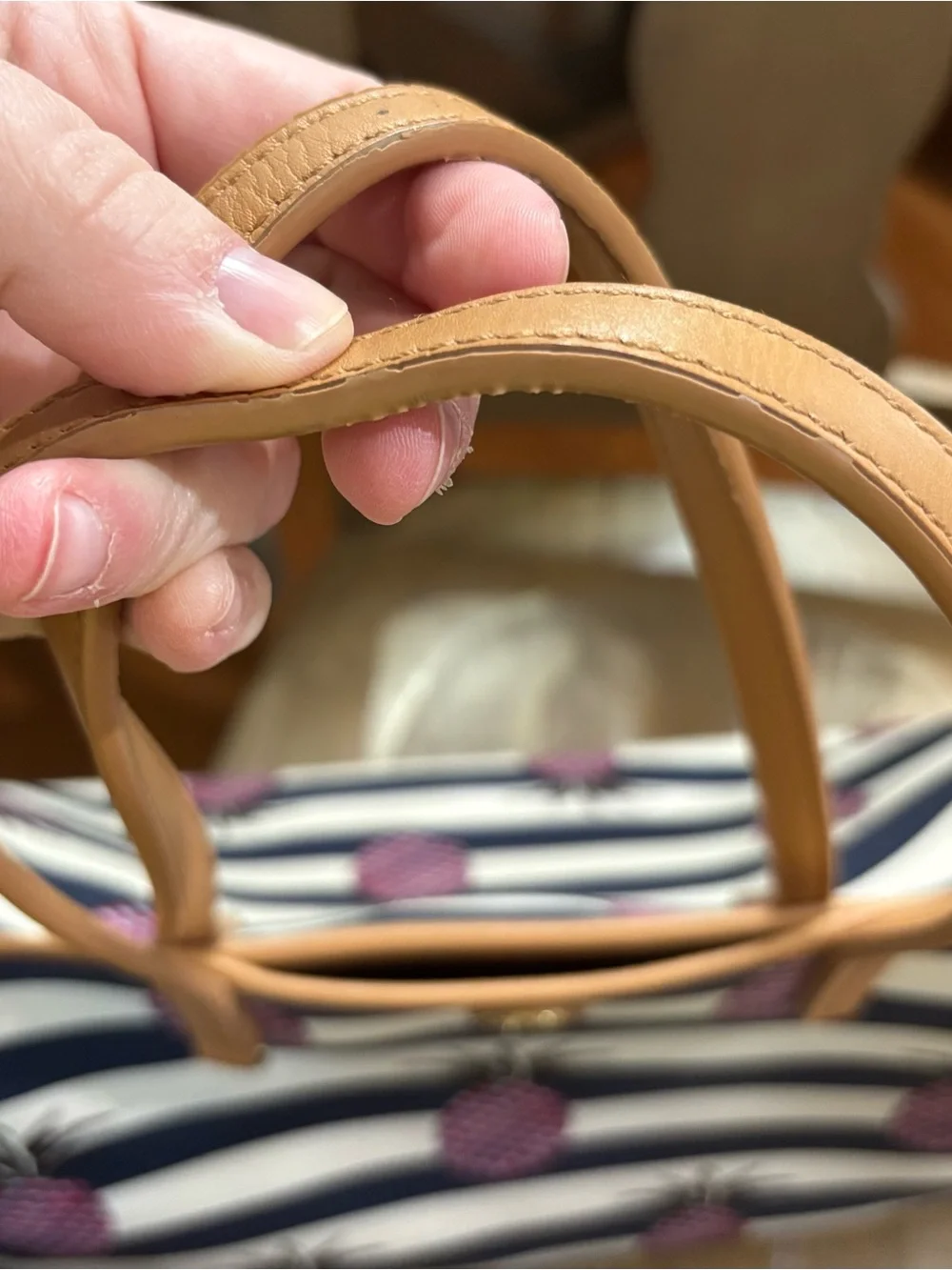 Tory Burch Kerrington Striped Pineapple Tote